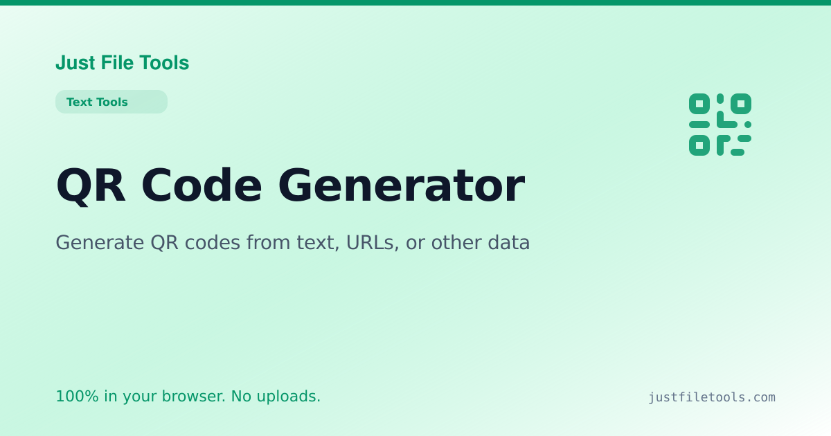 QR Code Generator Online — Free, No Upload | Just File Tools