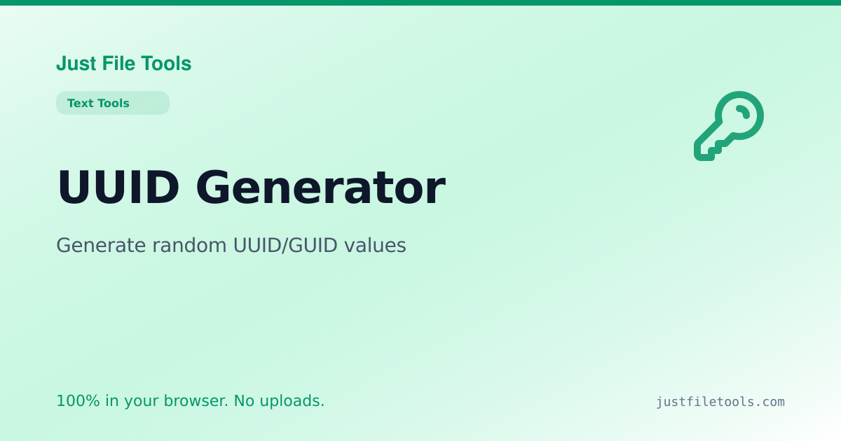 UUID Generator Online — Free, No Upload | Just File Tools